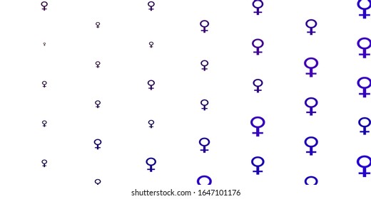 Light Blue, Red vector pattern with feminism elements. Simple design in abstract style with women’s rights activism. Sample for your web designers.