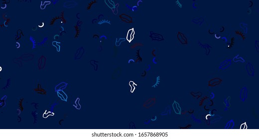 Light Blue, Red vector pattern with feminism elements. Abstract illustration with a depiction of women's power. Design for International Women’s Day.