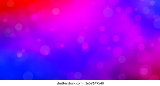 Light Blue, Red vector pattern with spheres. Colorful illustration with gradient dots in nature style. Design for your commercials.