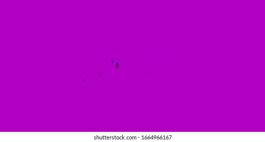 Light Blue, Red vector pattern with feminism elements. Simple design in abstract style with women’s rights activism. Simple design for your web site.