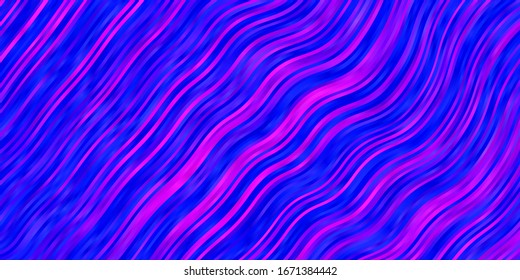Light Blue, Red vector pattern with curves. Colorful illustration with curved lines. Pattern for websites, landing pages.
