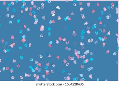 Light Blue, Red vector pattern with spheres. Blurred decorative design in abstract style with bubbles. Pattern for beautiful websites.