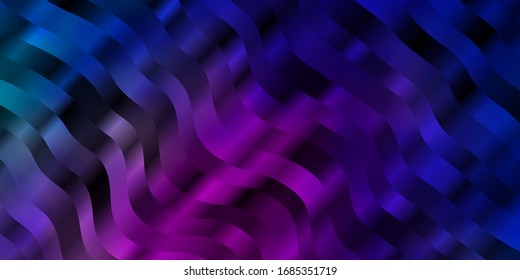 Light Blue, Red vector pattern with curves. Bright sample with colorful bent lines, shapes. Design for your business promotion.