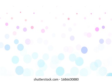 Light Blue, Red vector pattern with spheres. Modern abstract illustration with colorful water drops. Pattern for beautiful websites.