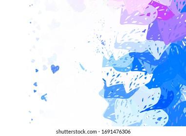 Light Blue, Red vector pattern with colorful hearts. Smart illustration with gradient hearts in valentine style. Pattern for valentine's ad, booklets.