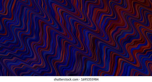 Light Blue, Red vector pattern with lines. Colorful illustration with curved lines. Best design for your posters, banners.