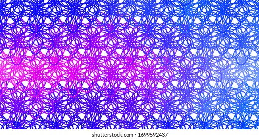 Light Blue, Red vector pattern with curved lines. Bright illustration with gradient circular arcs. Smart design for your promotions.