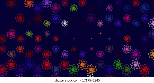 Light Blue, Red vector pattern with curved lines. Brand new colorful illustration with bent lines. Best design for your posters, banners.