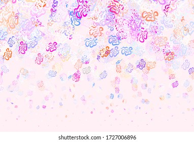 Light Blue, Red vector pattern with random forms. Colorful chaotic forms with gradient in modern style. Modern design for your business card.