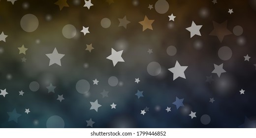 Light Blue, Red vector pattern with circles, stars. Colorful illustration with gradient dots, stars. Texture for window blinds, curtains.