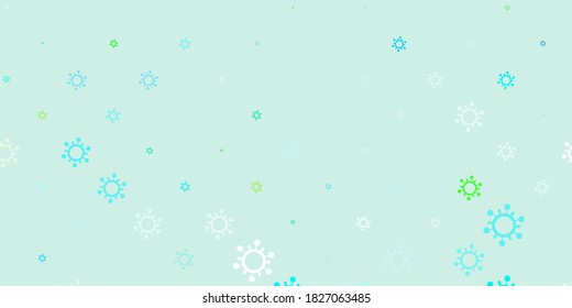 Light Blue, Red vector pattern with coronavirus elements. Colorful abstract illustration with gradient medical shapes. Design for biohazard warning.
