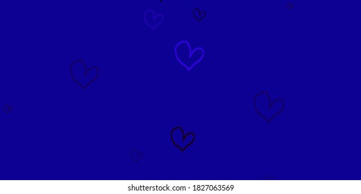 Light Blue, Red vector pattern with colorful hearts. Illustration with hearts in love concept for valentine's day. Pattern for marriage gifts, congratulations.
