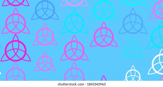 Light Blue, Red vector pattern with magic elements. Abstract illustration with gothic gradient shapes. Best design halloween events.