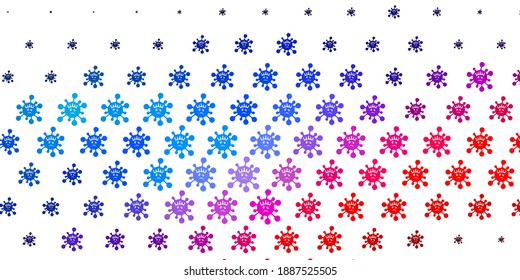 Light Blue, Red vector pattern with coronavirus elements. Simple design in abstract style with infection forms. Wallpaper for health protection.