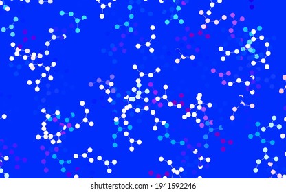 Light Blue, Red vector pattern with artificial intelligence network. Shining colorful illustration with real structure of AI. Template for ads of intellect, innovations.