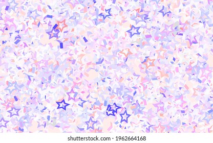 Light Blue, Red vector pattern with christmas stars. Decorative shining illustration with stars on abstract template. Pattern for astrology websites.