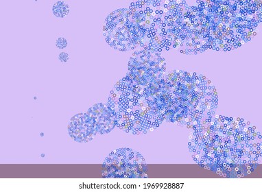 Light Blue, Red vector pattern with spheres. Glitter abstract illustration with blurred drops of rain. Pattern for textures of wallpapers.