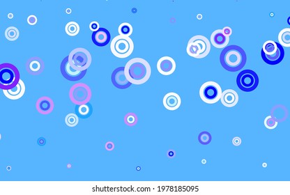 Light Blue, Red vector pattern with spheres. Illustration with set of shining colorful abstract circles. Design for poster, banner of websites.