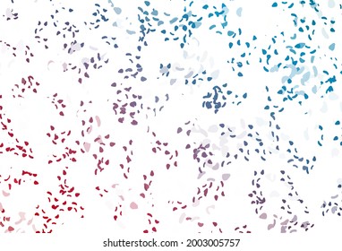Light blue, red vector pattern with chaotic shapes. Decorative design in abstract style with random forms. Background for a cell phone.