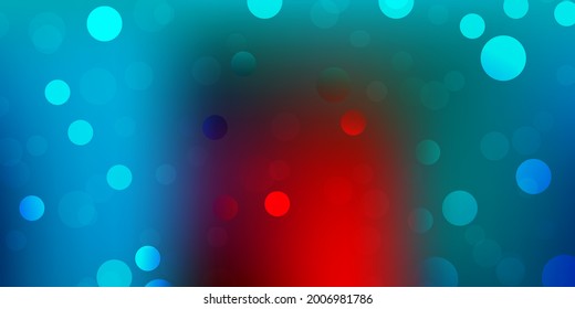 Light blue, red vector pattern with spheres. Abstract illustration with colorful spots in nature style. Pattern for wallpapers, curtains.