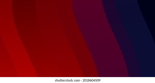 Light Blue, Red vector pattern with curves. Colorful illustration in abstract style with bent lines. Template for cellphones.