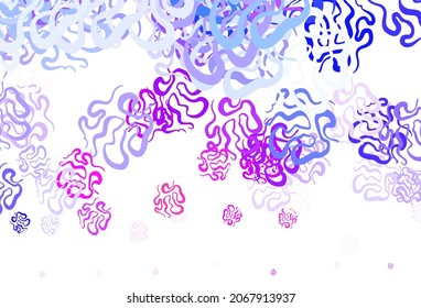 Light Blue, Red vector pattern with random forms. Colorful chaotic forms with gradient in modern style. Background for a cell phone.