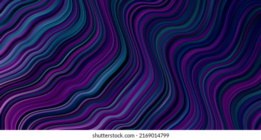Light Blue, Red vector pattern with curves. Colorful abstract illustration with gradient curves. Template for cellphones.