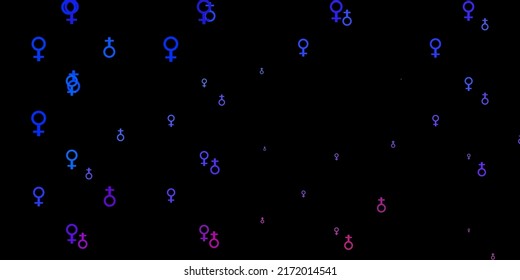 Light Blue, Red vector pattern with feminism elements. Simple design in abstract style with women’s rights activism. Design for International Women’s Day.