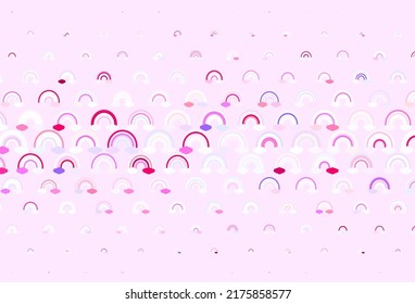Light Blue, Red vector pattern with rainbow elements. Colorful design in abstract love style with rainbow forms. Best design happy events.