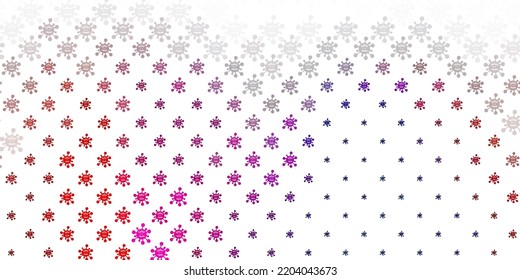 Light Blue, Red vector pattern with coronavirus elements. Colorful abstract illustration with gradient medical shapes. Best design for quarantine events.