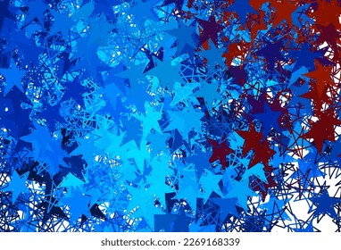 Light Blue, Red vector pattern with christmas stars. Modern geometrical abstract illustration with stars. Pattern for astrology websites.