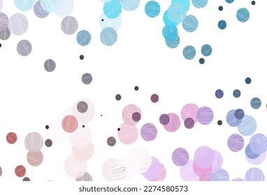 Light blue, red vector pattern with spheres. Modern abstract illustration with colorful water drops. Completely new template for your brand book.