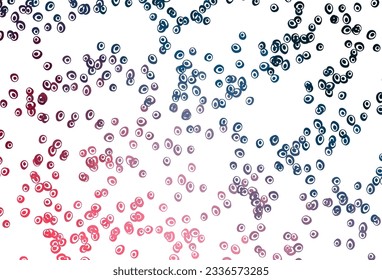 Light Blue, Red vector pattern with spheres. Glitter abstract illustration with blurred drops of rain. Completely new template for your brand book.