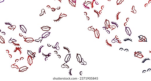 Light Blue, Red vector pattern with feminism elements. Colorful feminism symbols with a gradient in modern style. Best design to show the power of women.