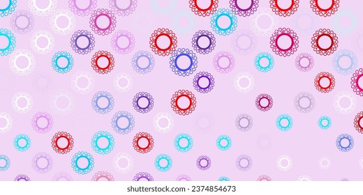 Light blue, red vector pattern with coronavirus elements. Colorful abstract illustration with gradient medical shapes. Wallpaper for health protection.