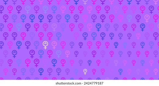 Light Blue, Red vector pattern with feminism elements. Abstract illustration with a depiction of women power. Design for International Women Day.