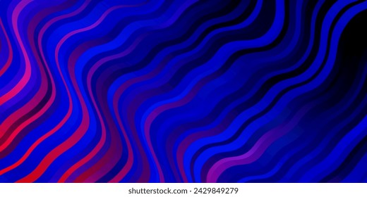 Light Blue, Red vector pattern with curved lines. Abstract illustration with gradient bows. Pattern for commercials, ads.