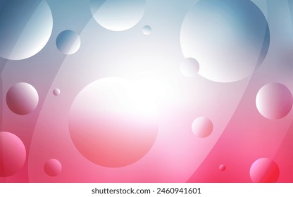 Light Blue, Red vector pattern with spheres. Beautiful colored illustration with blurred circles in nature style. Pattern can be used for futuristic ad, booklets.