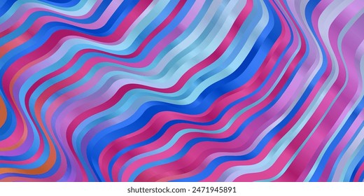 Light Blue, Red vector pattern with wry lines. Abstract gradient illustration with wry lines. Smart design for your promotions.