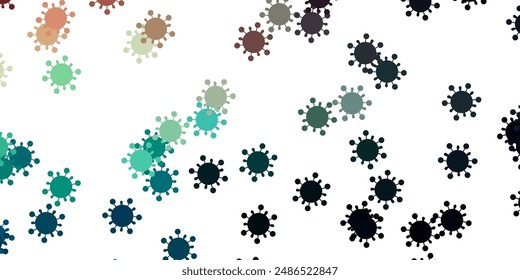 Light blue, red vector pattern with coronavirus elements. Colorful  gradient illness symbols in simple abstract style. Simple design against epidemic information.