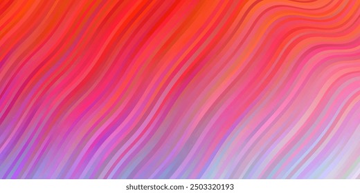 Light Blue, Red vector pattern with curved lines. Abstract illustration with gradient bows. Template for your UI design.