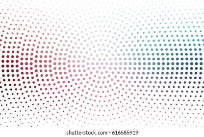 Light Blue, Red vector pattern of geometric circle shapes. Colorful mosaic banner. Geometric background with colored disks.