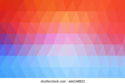 Light Blue, Red vector Pattern.  triangular template. Geometric sample. Repeating routine with triangle shapes. New texture for your design. Pattern can be used for background.