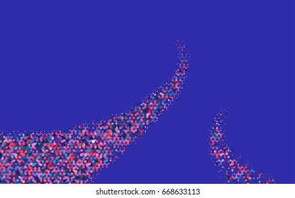 Light Blue, Red vector pattern. Hexagonal template. Geometric sample. Repeating hexagon shapes. Brand-New texture for your design. Pattern can be used for background