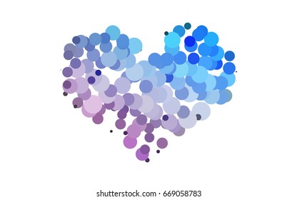 Light Blue, Red vector red pattern of geometric circles, shapes. Colorful mosaic banner. Geometric background with colored disks.