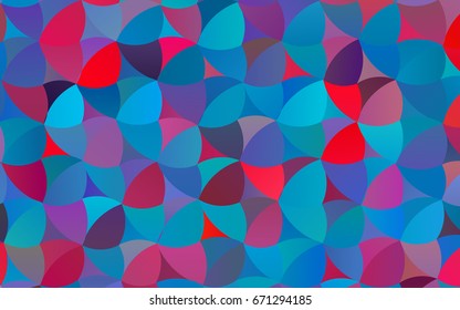 Light Blue, Red vector red pattern of geometric circles, shapes. Colorful mosaic banner. Geometric background with colored disks.