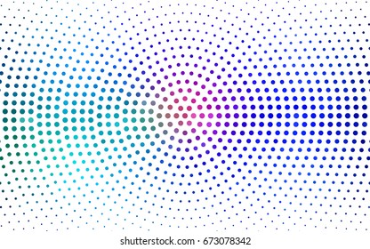 Light Blue, Red vector pattern of geometric circle shapes. Colorful mosaic banner. Geometric background with colored disks.