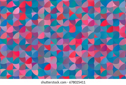 Light Blue, Red vector pattern with colored spheres. Geometric sample of repeating circles on white background in halftone style.