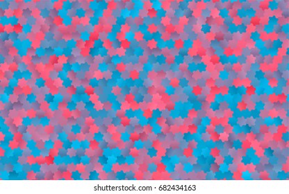Light Blue, Red vector pattern. Hexagonal template. Geometric sample. Repeating hexagon shapes. Brand-New texture for your design. Pattern can be used for background
