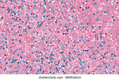 Light Blue, Red vector pattern with colored spheres. Geometric sample of repeating circles on white background in halftone style.